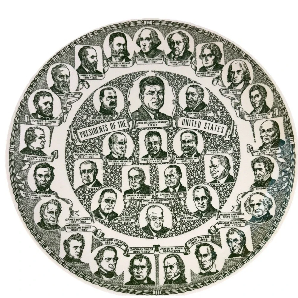 OUR NATIONS' PRESIDENT'S PLATE JOHN F KENNEDY Kettlesprings Kilns COLLECTIBLE